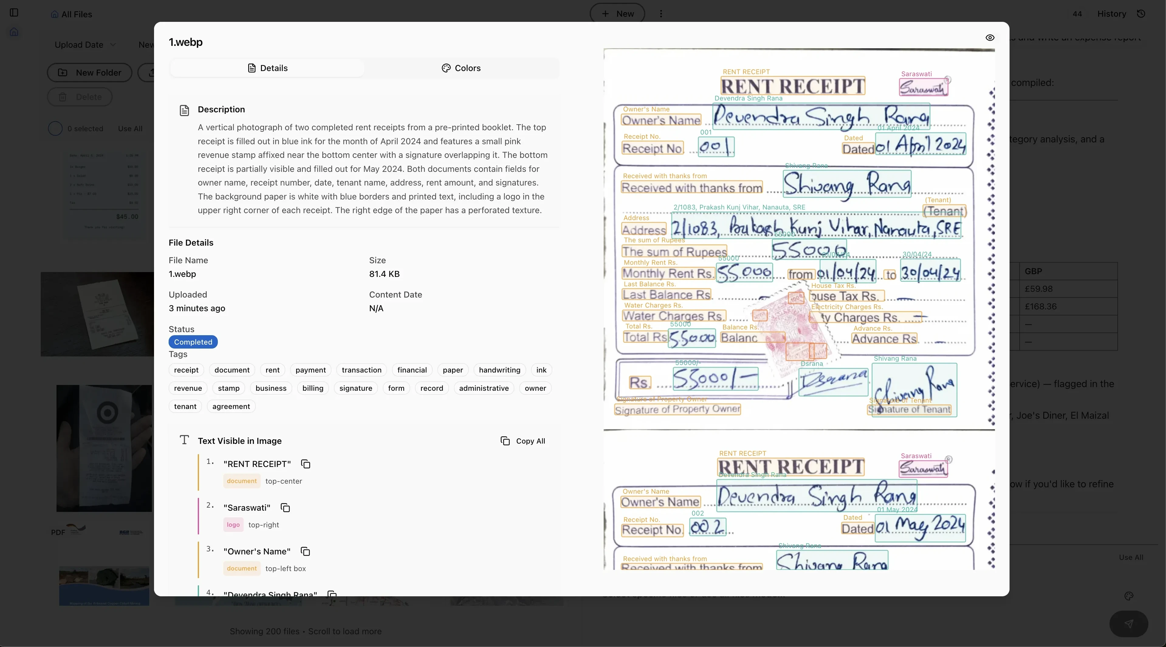 Scopix extracting text from handwritten documents